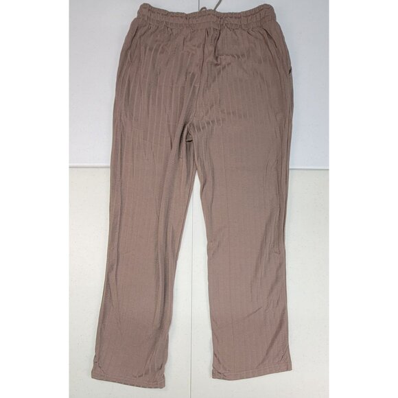 Listicle Hooded Lounge Pajama Set Mocha Draw String Straight Leg Womens Lg New - Picture 5 of 15